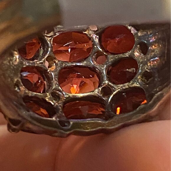 Ring Size 7.5 Garnet Sterling Silver 925 Women Semi-Precious Stone - Picture 6 of 12